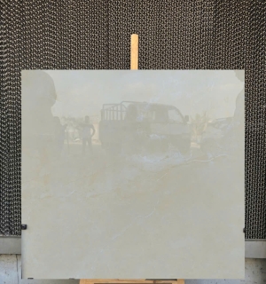 Gạch đá bóng lát nền 1m*1m  vàng kem